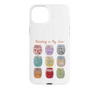 Custodia per iPhone 15 Plus Reading is My Jam Bookworm Generi letterari Vasetti