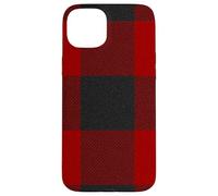 Custodia per iPhone 15 Plus Red Buffalo Design Christmas Decor Plaid Pattern