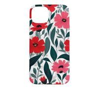 Custodia per iPhone 15 Plus Red Poppy Botanical Bold Flowers Floreale