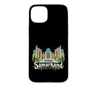Custodia per iPhone 15 Plus Regalo disegnato a mano del punto di riferimento di viaggio di Samarcanda Uzbekistan
