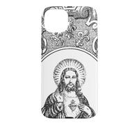 Custodia per iPhone 15 Plus Reinare en Espana Sacro Cuore di Gesù Vintage Arte Cattolica