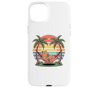 Custodia per iPhone 15 Plus Relaxing capybara, Sunset, Palm tree, Summer capy vacation