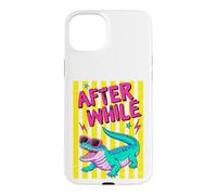 Custodia per iPhone 15 Plus Retro Alligator Occhiali Da Sole Dopo Mentre