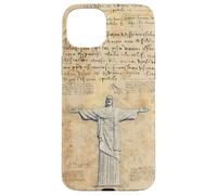 Custodia per iPhone 15 Plus Retro Christ The Redeemer Illustration For Vintage Christian