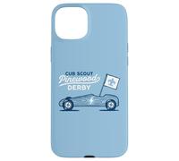 Custodia per iPhone 15 Plus Retro Pinewood Derby Cub Scouts Racer Race Car Logo