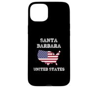 Custodia per iPhone 15 Plus Retro Santa Barbara Stati Uniti Distressed Stati Uniti