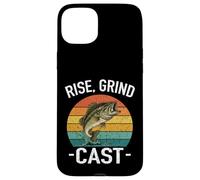 Custodia per iPhone 15 Plus RISE GRIND CAST Amante della pesca Fish Whisperer Avventure Lago