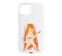Custodia per iPhone 15 Plus Rock Cat che suona la chitarra elettrica Amante della musica