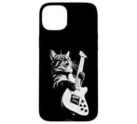 Custodia per iPhone 15 Plus Rock Cat Playing Guitar - Funny Guitar Cat