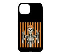 Custodia per iPhone 15 Plus Rocker Skeleton Cap Skater Cool Halloween Punk Rock Uomini Ragazzi