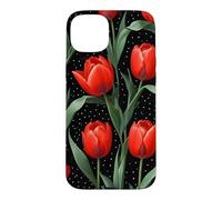 Custodia per iPhone 15 Plus Rose rosse Midnight Darkness Fiori Floreale
