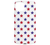 Custodia per iPhone 15 Plus Rosso Bianco Blu Bandiera Americana Patriottica Stelle Pattern