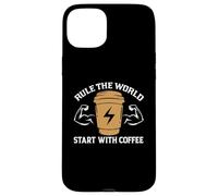 Custodia per iPhone 15 Plus Rule The World Star With Coffee Baristas Funny Coffee Lover
