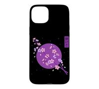 Custodia per iPhone 15 Plus Sakura Moon Blooming Cherry Blossom Flower Anime giapponese