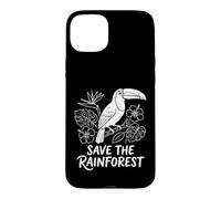 Custodia per iPhone 15 Plus Salva la foresta pluviale tropicale Tucano botanico
