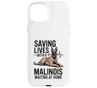 Custodia per iPhone 15 Plus Salvare vite con un malinois in attesa a casa
