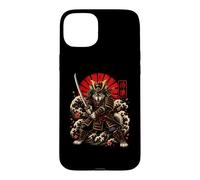 Custodia per iPhone 15 Plus Samurai Lupo Guerriero Giapponese Katana Art