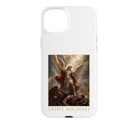 Custodia per iPhone 15 Plus San Michele Arcangelo Spada E Scudo Icona Arte Fede