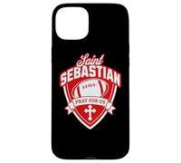 Custodia per iPhone 15 Plus San Sebastiano Patrono dei giocatori di calcio Atleta sportivo
