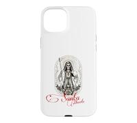 Custodia per iPhone 15 Plus Santa Muerte Scythe Globe Clessidra Rose Folk Saint