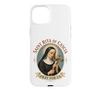 Custodia per iPhone 15 Plus Santa Rita di Cascia Patrona Cattolica dell'Impossibile