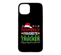 Custodia per iPhone 15 Plus Santa's Favorite Trucker Funny Christmas Trucker Xmas