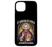 Custodia per iPhone 15 Plus Sant'Ignazio di Loyola Ad Maiorem Dei Gloriam Gesuita Cattolico