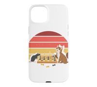 Custodia per iPhone 15 Plus Scacchiera con tappetino per gatti