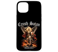 Custodia per iPhone 15 Plus Schiaccia Satana San Michele Romani Versi Biblici Arcangelo Angelo