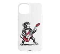 Custodia per iPhone 15 Plus Scimmia rock, scimmietta divertente che suona la chitarra