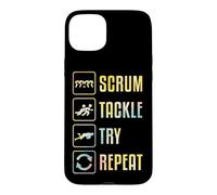 Custodia per iPhone 15 Plus Scrum Tackle Prova a ripetere una semplice grafica di rugby