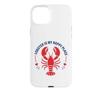 Custodia per iPhone 15 Plus Seafood Quote Coastal Humor Lobster Is My Happy Place