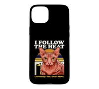 Custodia per iPhone 15 Plus Seguo il gatto Heat Sphynx Attualmente non ti muovi