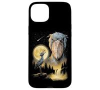 Custodia per iPhone 15 Plus Shoebill Cicogna Ululando alla Luna Strano Meme Divertente Anni '90 Uccello
