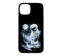 Custodia per iPhone 15 Plus Silkie Pollo Ululando alla Luna 90's Retro