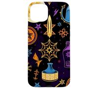 Custodia per iPhone 15 Plus Simboli di luna mistica celeste disegno astratto