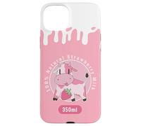 Custodia per iPhone 15 Plus Simpatica mucca rosa Kawaii, Strawberry Milk Girl