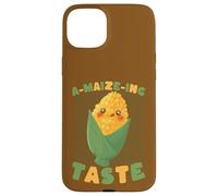 Custodia per iPhone 15 Plus Simpatico design A-MAIZE-ING Gusto Corn Pun Foodie