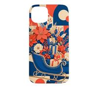 Custodia per iPhone 15 Plus Slitta vintage riempita con fiori invernali