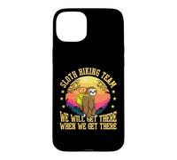 Custodia per iPhone 15 Plus Sloth Hiking Team Ci arriveremo quando ci arriveremo