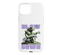 Custodia per iPhone 15 Plus Slow Down Frog Playing Guitar Relax & Enjoy Your Life