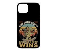 Custodia per iPhone 15 Plus Slow Hiking Society The Last One To The Top Wins Montagna