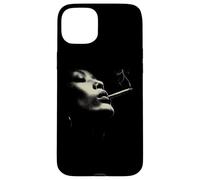 Custodia per iPhone 15 Plus Smoky Jazz Man Minimal Face Portrait Estetica