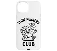 Custodia per iPhone 15 Plus Snail Slow Runners Club Divertente Running Graphic