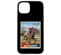 Custodia per iPhone 15 Plus So Happy Horse, Corsa di cavalli, Santa Anita, Del Mar, Cavalli