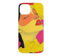 Custodia per iPhone 15 Plus Sogno a Colori - Volto Surreale e Onde Astratte