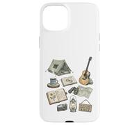 Custodia per iPhone 15 Plus Solo Nature - Diario da campeggio, vintage, con icone della foresta