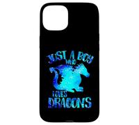 Custodia per iPhone 15 Plus Solo un ragazzo che ama i draghi Tema Galaxy Dragon Cool Boys