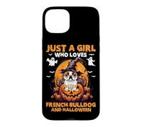 Custodia per iPhone 15 Plus Solo una ragazza che ama il bulldog francese e Halloween