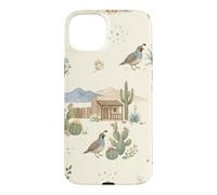 Custodia per iPhone 15 Plus Southwestern Ranch Bunny Uccello Cactus Paese Acquerello